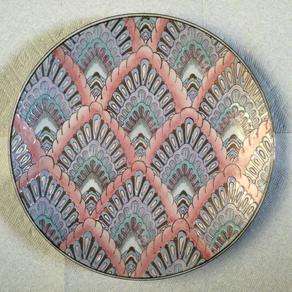 Vintage Chinese porcelain plate 10.5" decorative